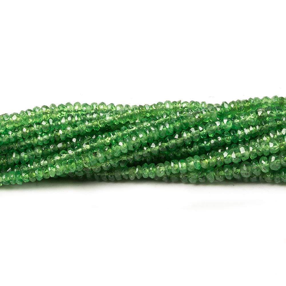 1.5-2mm Tsavorite Garnet faceted rondelles 16 inch 200 beads A - Beadsofcambay.com