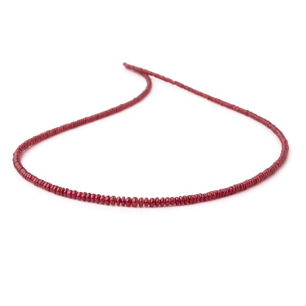 1.5-3mm Natural Ruby Plain Rondelle Beads 16 inch 325 pieces AAA view 1