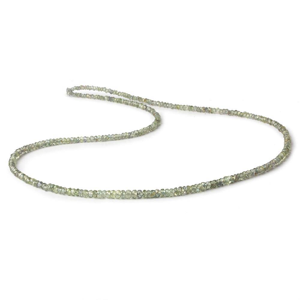 1.5-3mm Sage Green Songea Sapphire Faceted Rondelle Beads 16 inch 250 pcs - Beadsofcambay.com