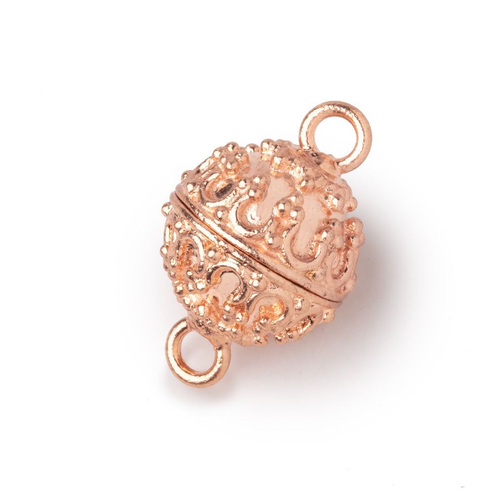 15mm Rose Gold plated Moroccan Design Magnetic Clasp 1 piece - BeadsofCambay.com