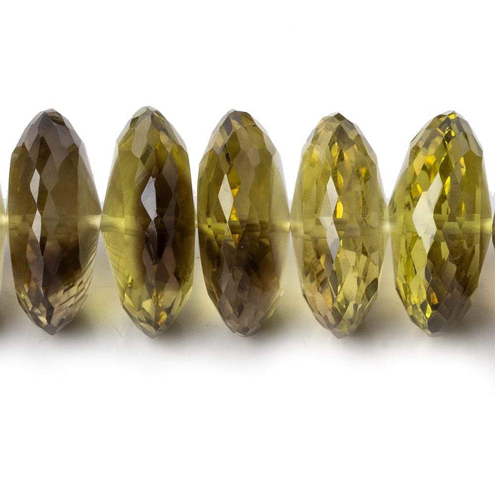 15mm - 18mm BiColor Quartz German Faceted Rondelles 16 inch 55 beads AAA - Beadsofcambay.com