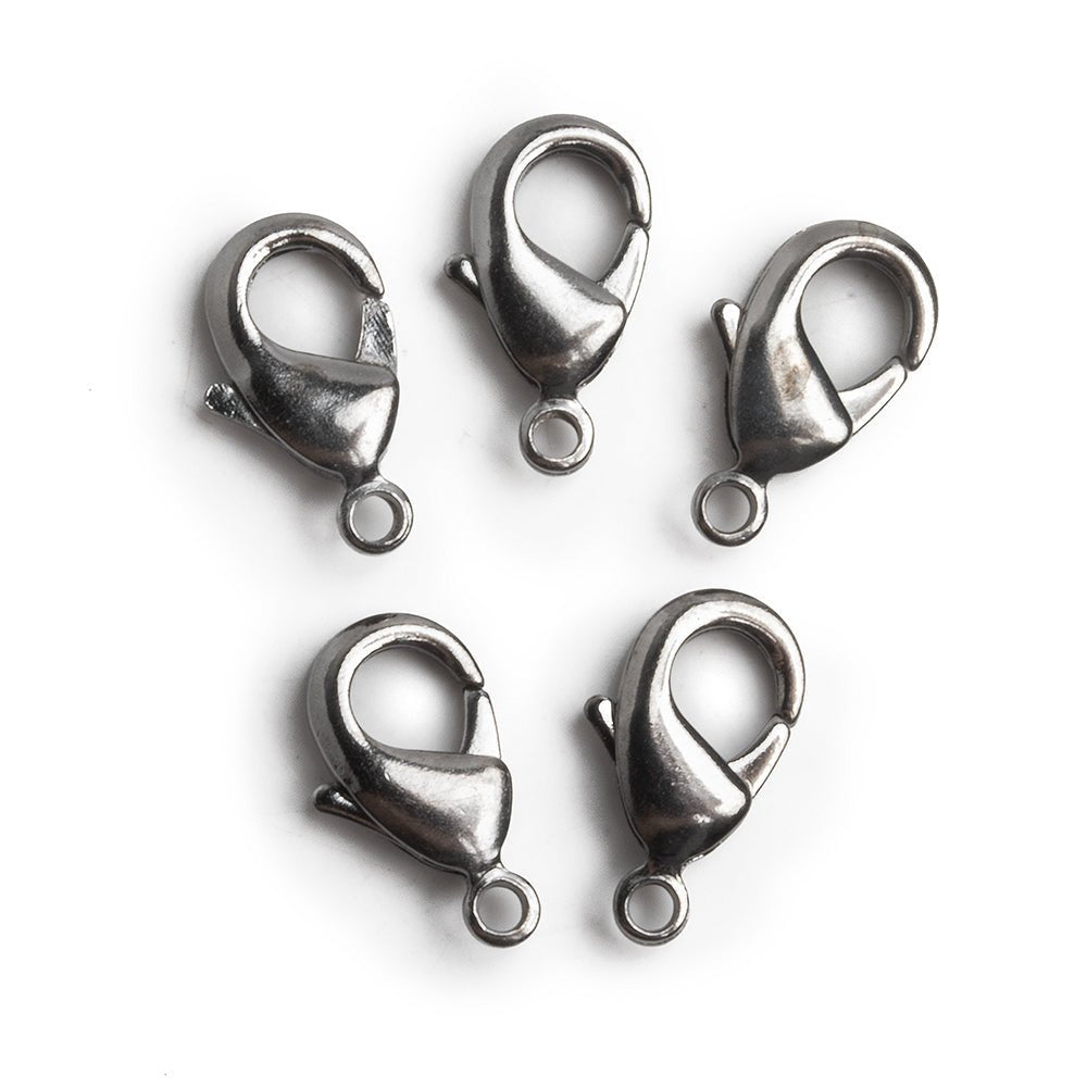 15mm Black Gold plated Lobster Clasp Set of 5 - Beadsofcambay.com