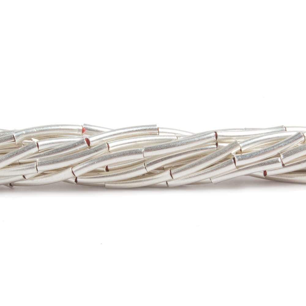 1.5mm Sterling Silver Plated Copper Curved Tube 8 inch 20 pcs *DISCONTINUED* - Beadsofcambay.com