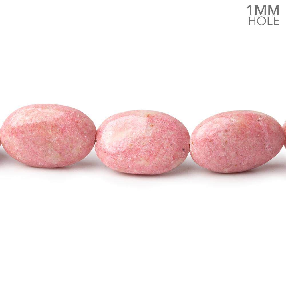 15x10mm Thulite Plain Oval Beads 8 inch 13 pieces A 1mm drill hole - Beadsofcambay.com