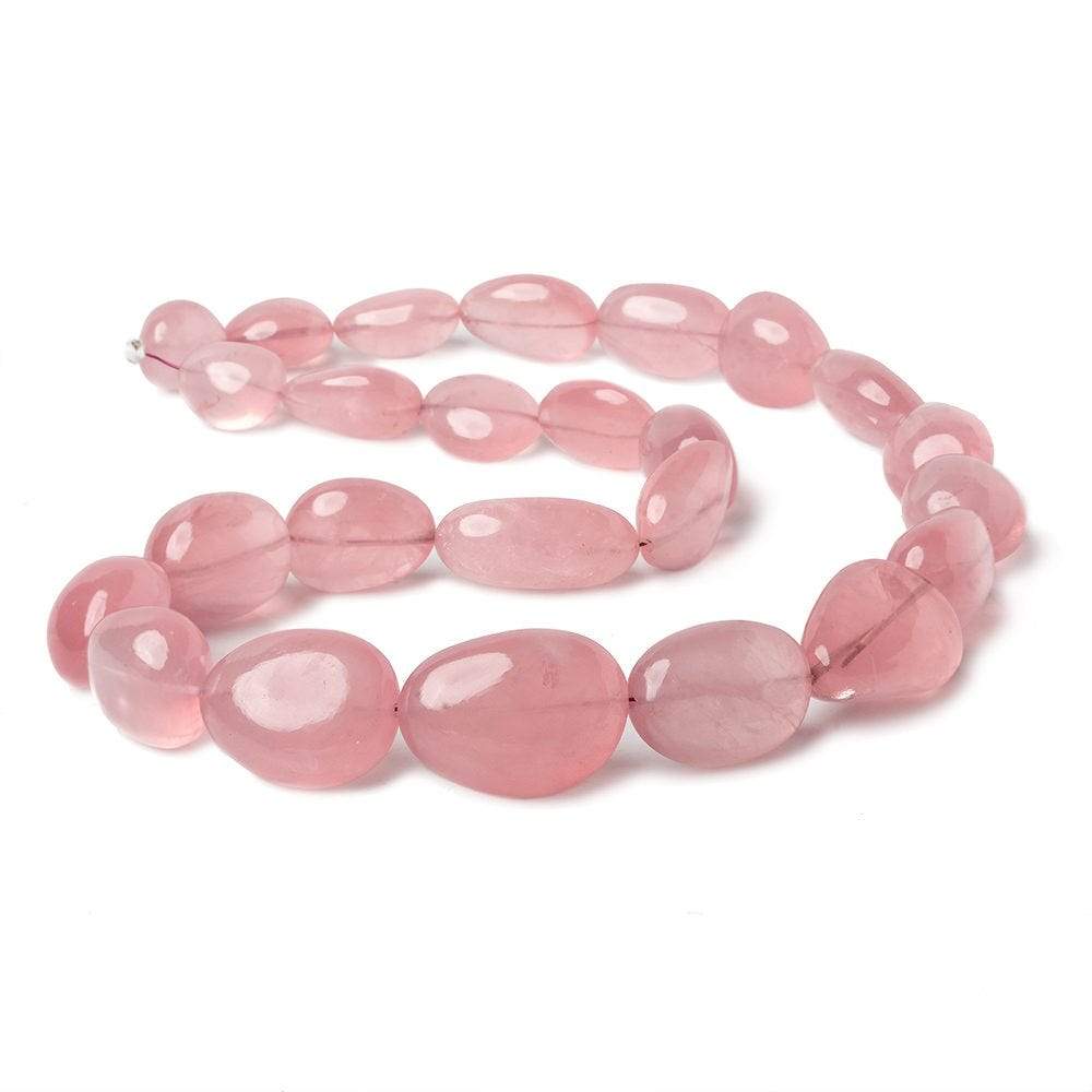 15x12-25x18mm Rose Quartz plain nuggets 18.5 inch 25 beads AAA - Beadsofcambay.com