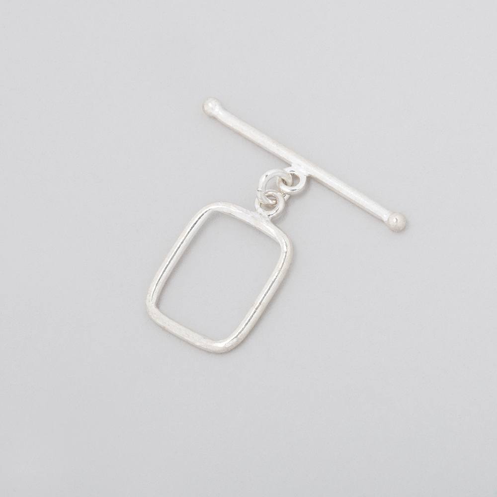 15x12mm Sterling Silver Toggle Rounded Rectangle 1 piece - Beadsofcambay.com