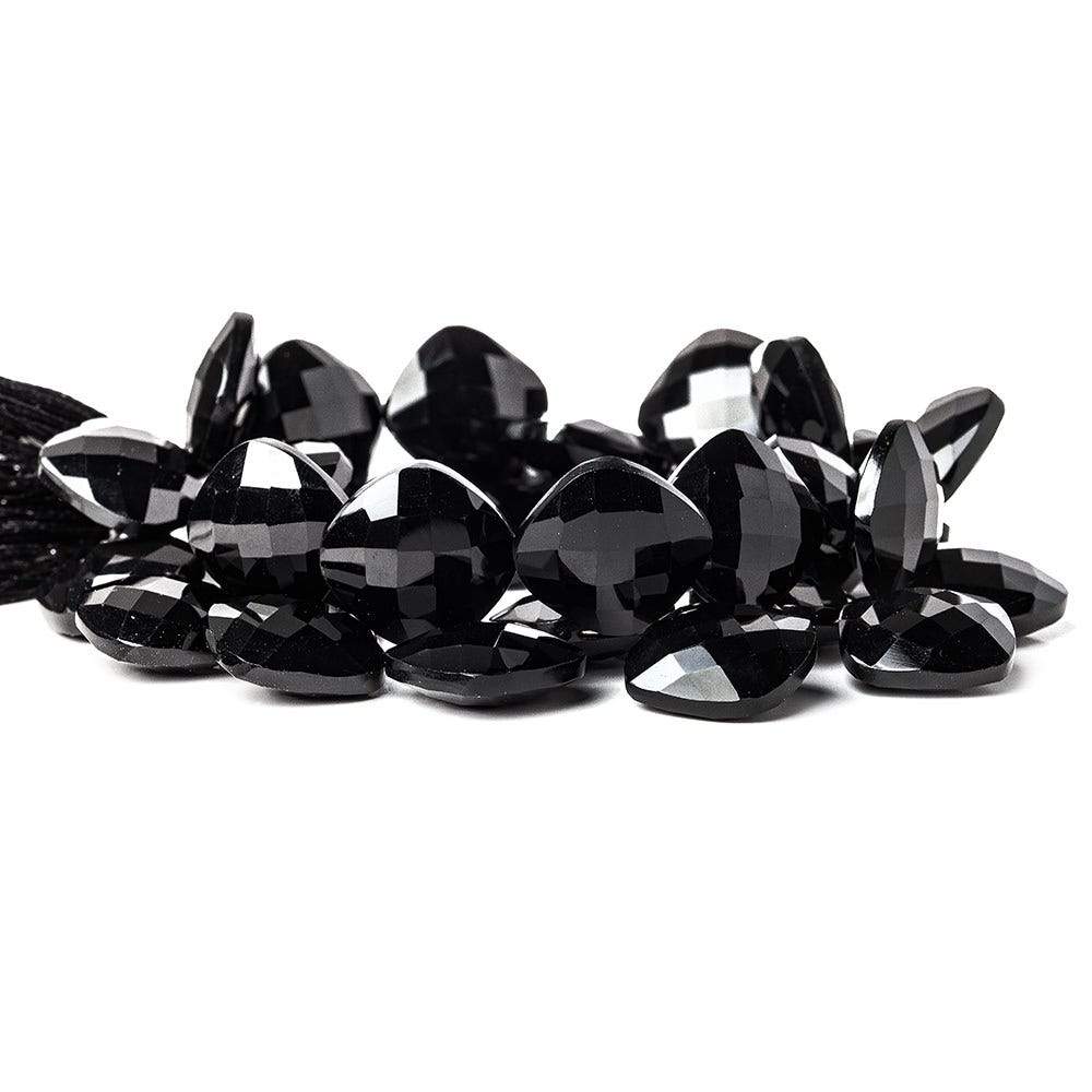 15x15-15.5x15.5mm Black Onyx corner drilled faceted pillow beads 8 inch 34 pieces AAA - Beadsofcambay.com