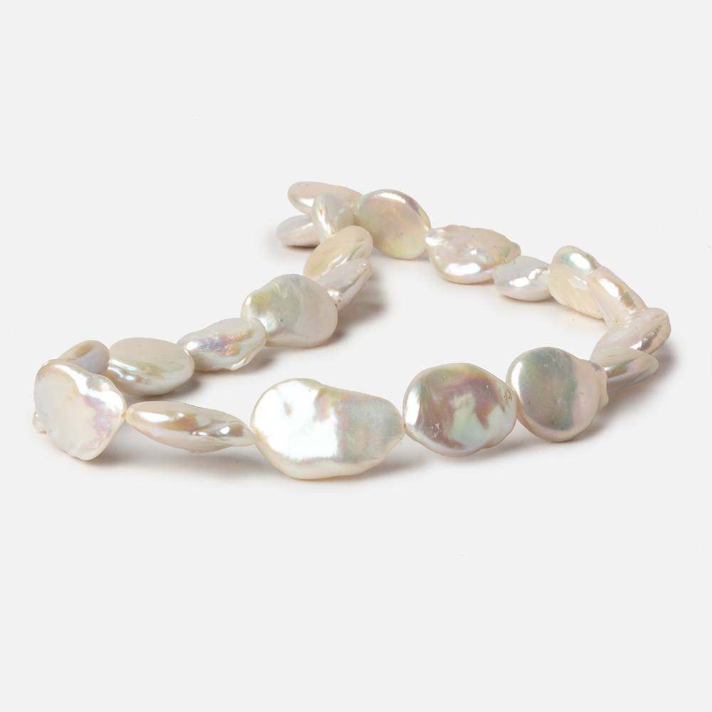 15x19-20x15mm Off White Straight Drill Baroque Freshwater Pearl 16 inch 21 pcs - Beadsofcambay.com