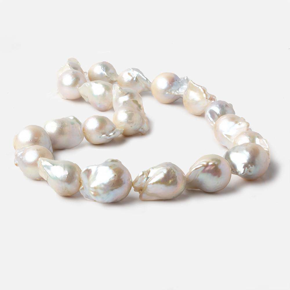 15x2-19x15mm Off White Ultra Baroque Freshwater Pearl 15.5 inch 20 pcs - Beadsofcambay.com