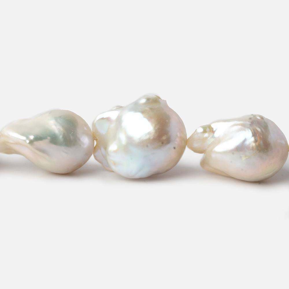 15x2-19x15mm Off White Ultra Baroque Freshwater Pearl 15.5 inch 20 pcs - Beadsofcambay.com