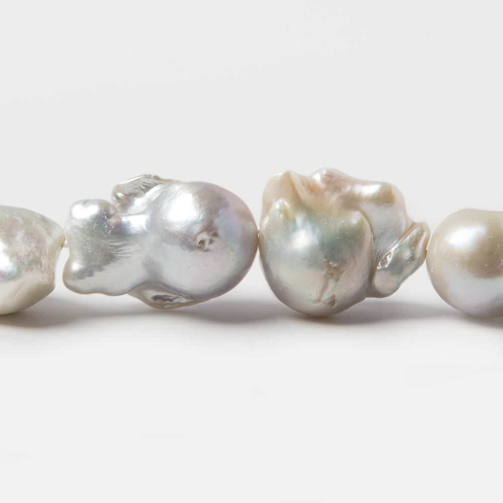 15x2-19x15mm Off White Ultra Baroque Freshwater Pearl 15.5 inch 20 pcs - Beadsofcambay.com