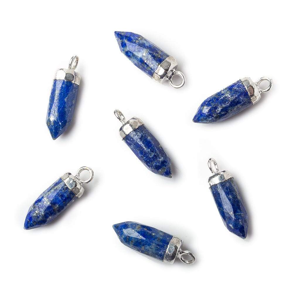 15x5mm Silver Leafed Lapis Lazuli Spike 1 piece - Beadsofcambay.com