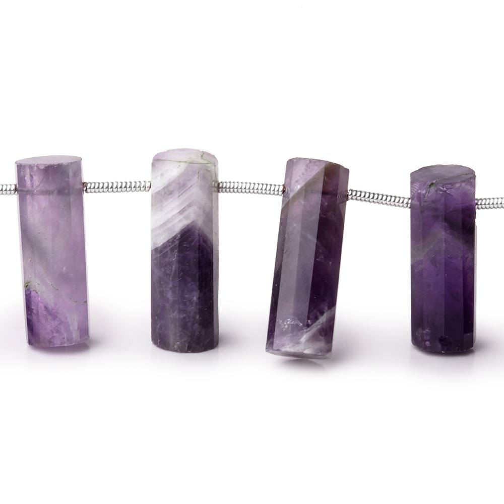 16-20mm Cape Amethyst Faceted Tube Beads 7 inch 14 pieces - Beadsofcambay.com