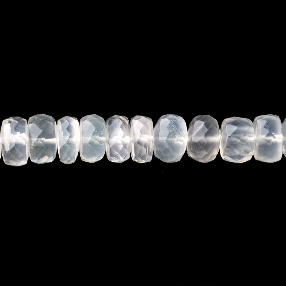 6-6.5mm Ceylon Moonstone Faceted Rondelle Beads 13 inch 80 pieces - BeadsofCambay.com