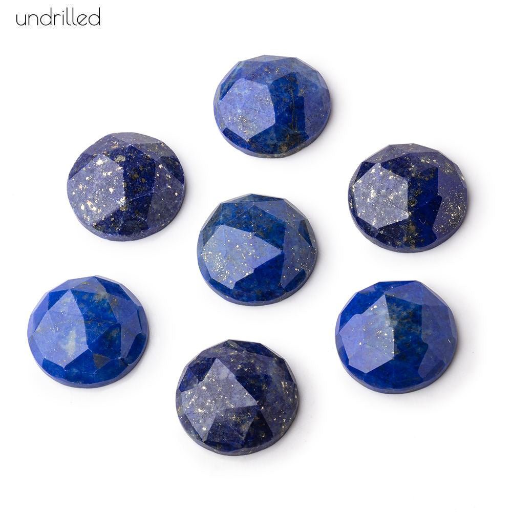 16mm Lapis Lazuli Rose Cut Faceted Cabochon Focal Beads 1 piece - Undrilled - Beadsofcambay.com