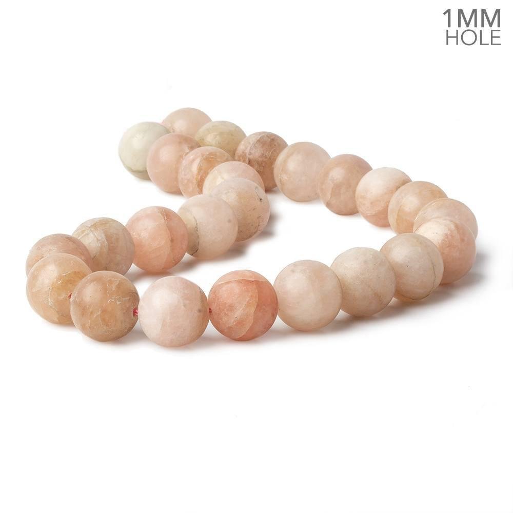 16mm Matte Morganite (Pink Beryl) plain round beads 16 inch 24 pieces Large Hole - Beadsofcambay.com