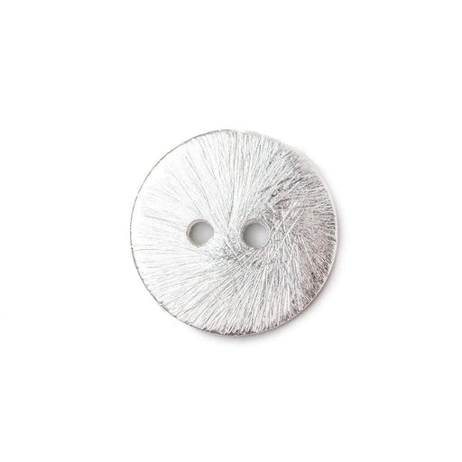 16mm Silver plated Disc Button Brushed, 10 pieces - Beadsofcambay.com