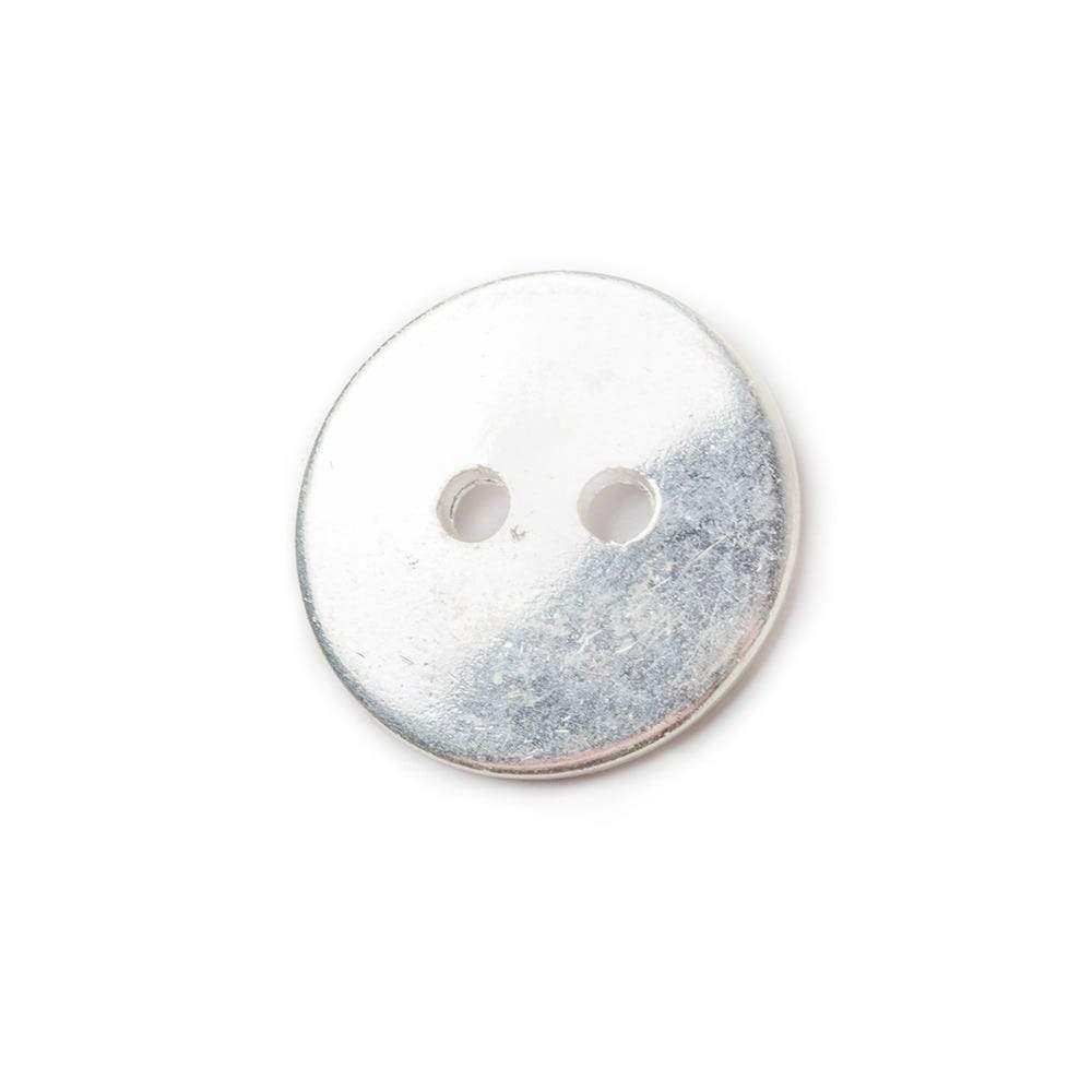 16mm Silver plated Round Button, 10 pieces - Beadsofcambay.com
