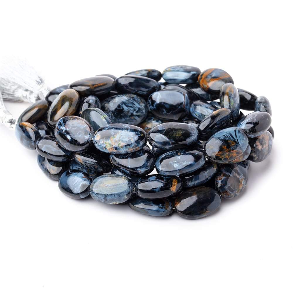 16x10-21x15mm Pietersite plain oval beads 16 inch 23 pieces AAA - Beadsofcambay.com