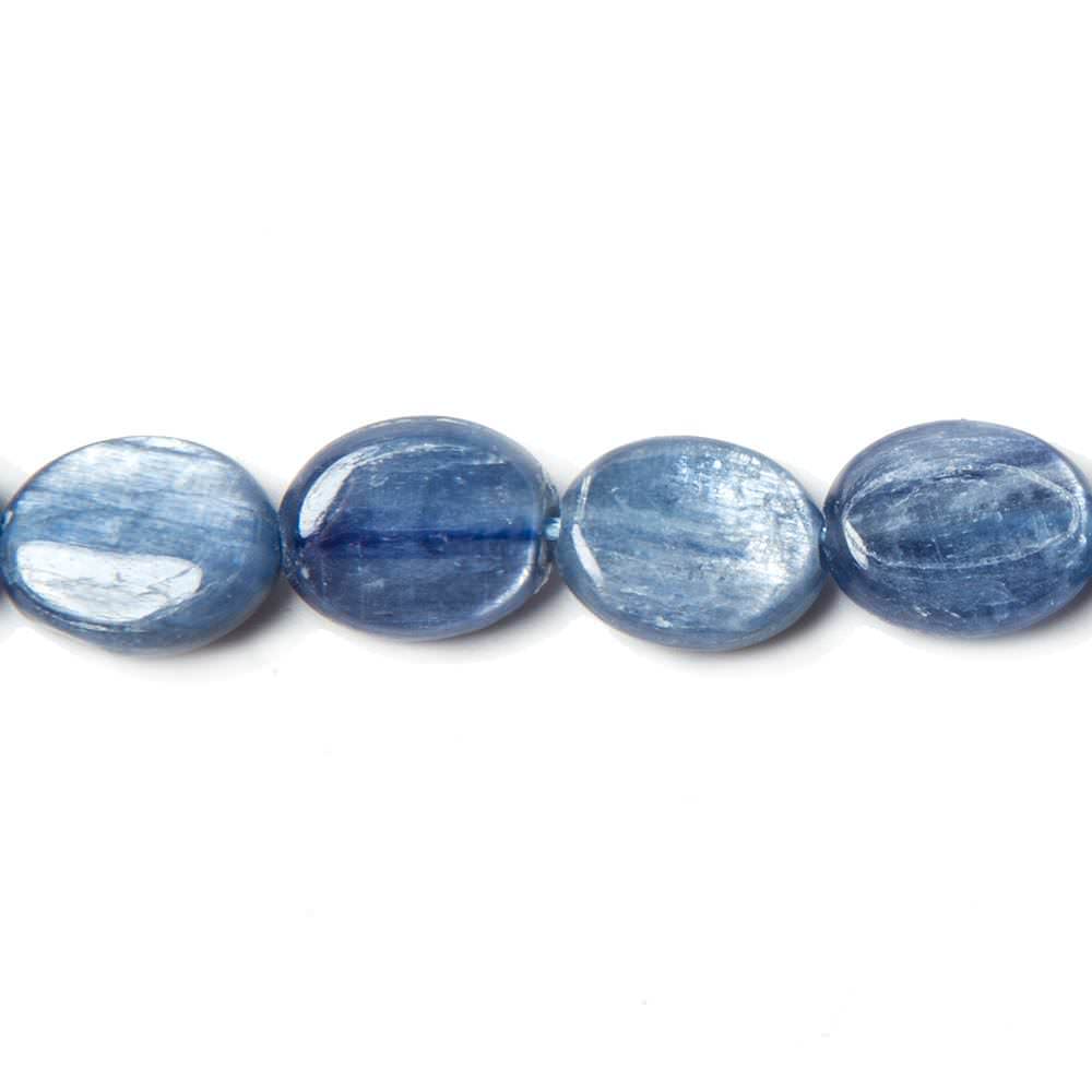 16x12mm Ceylon Blue Kyanite plain oval beads 16 inch 26 pieces AA Grade - Beadsofcambay.com