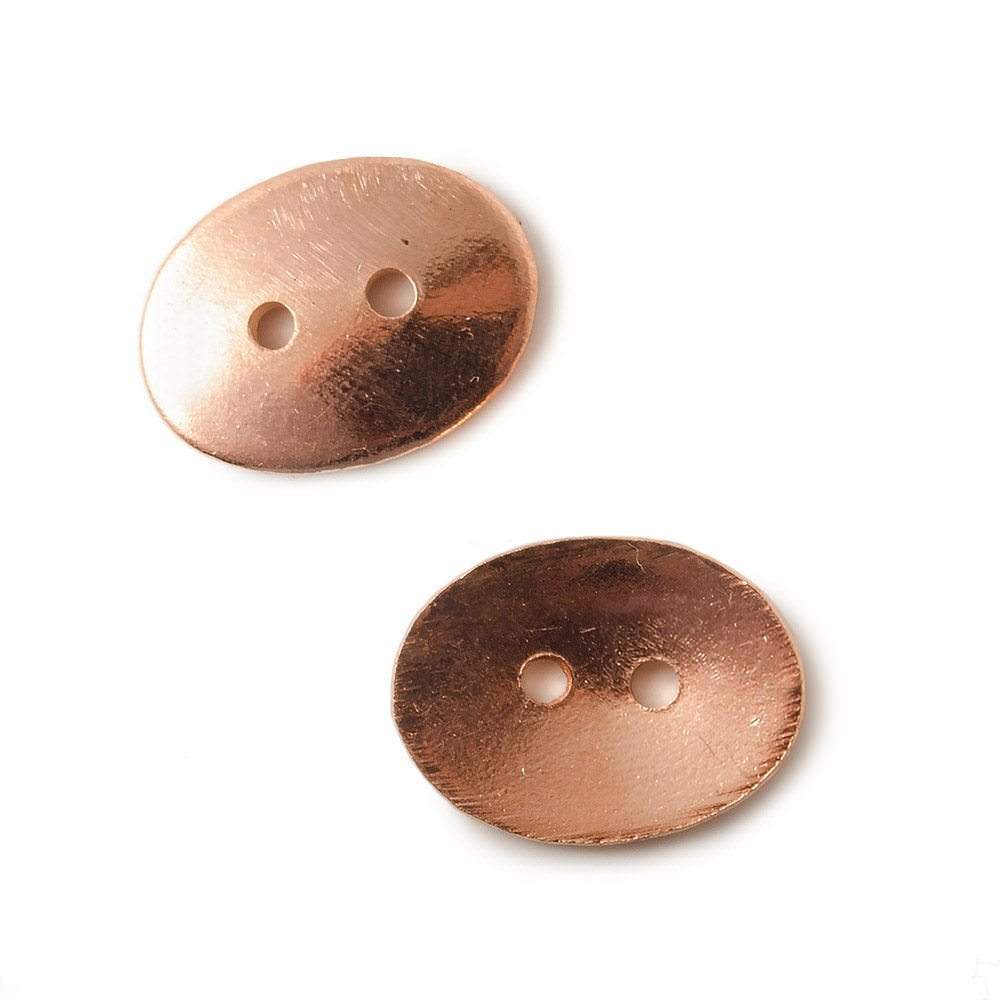16x12mm Copper Button Bead Oval, 2.5mm Inside Diameter Holes - Beadsofcambay.com