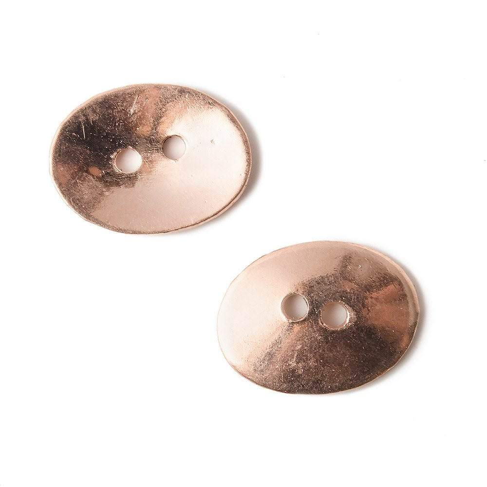 16x12mm Rose Gold Oval Button 10 pieces - Beadsofcambay.com
