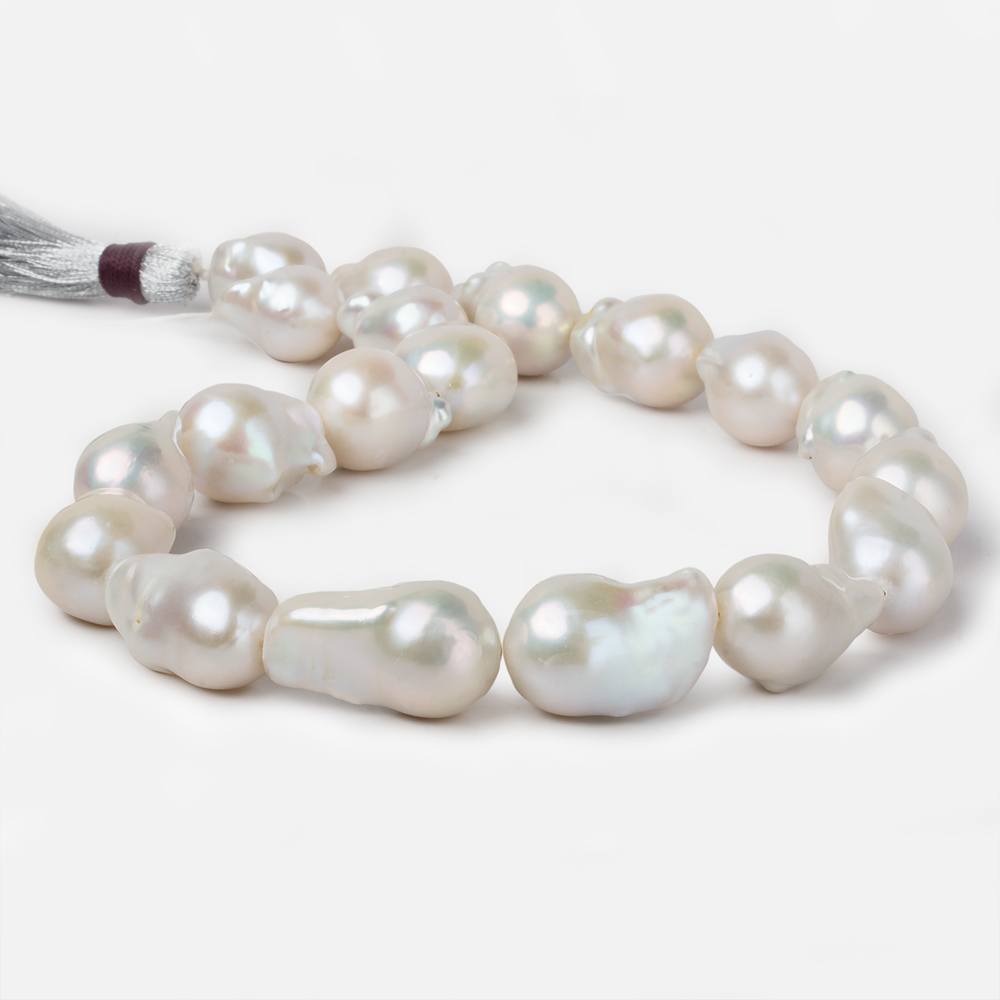 16x13-26x15mm Off White Ultra Baroque Freshwater Pearl 16 inch 18 pieces A - Beadsofcambay.com