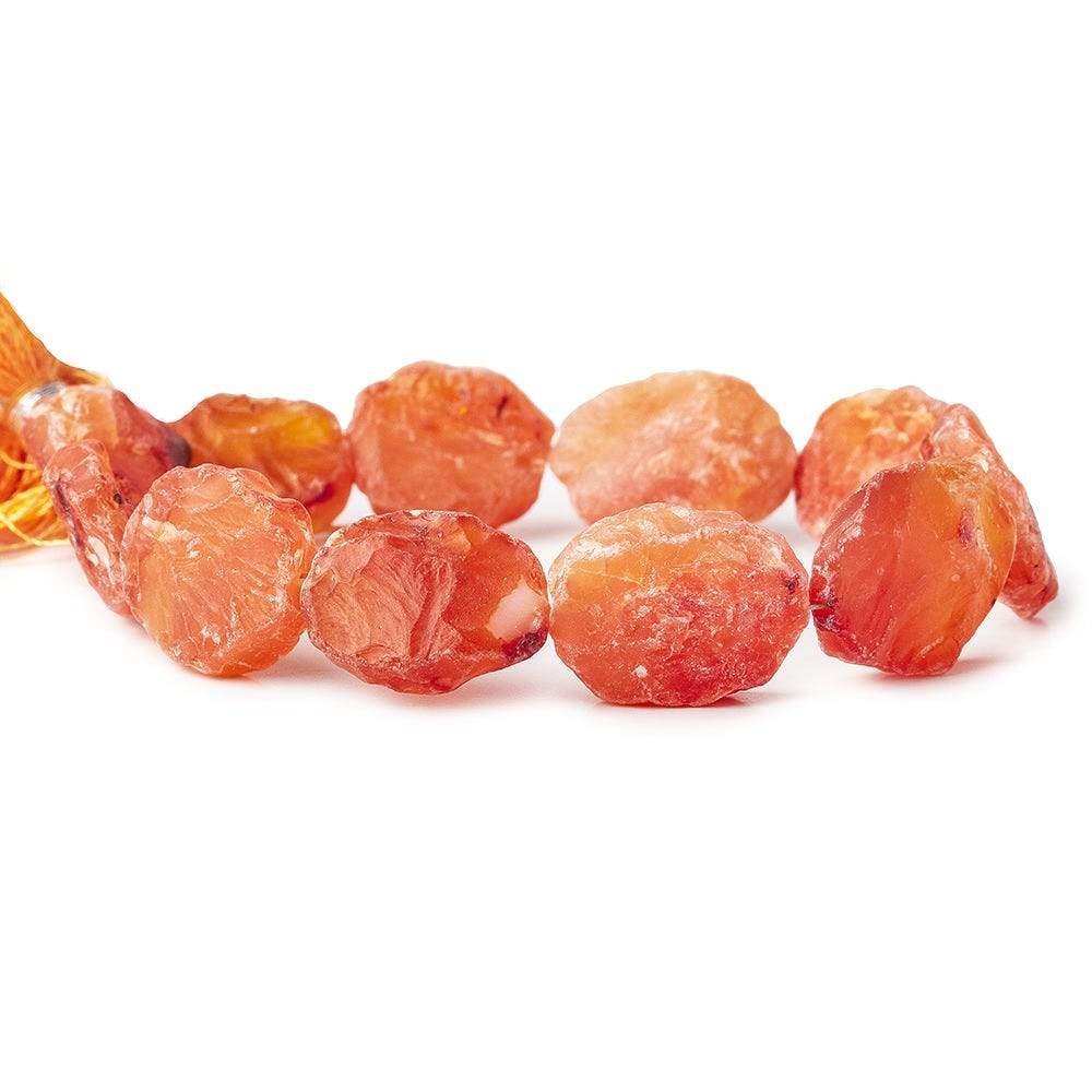 16x13x5-20x16x6mm Pumpkin Orange Agate Hammer Faceted Oval Beads 8 inch 14 pcs - Beadsofcambay.com