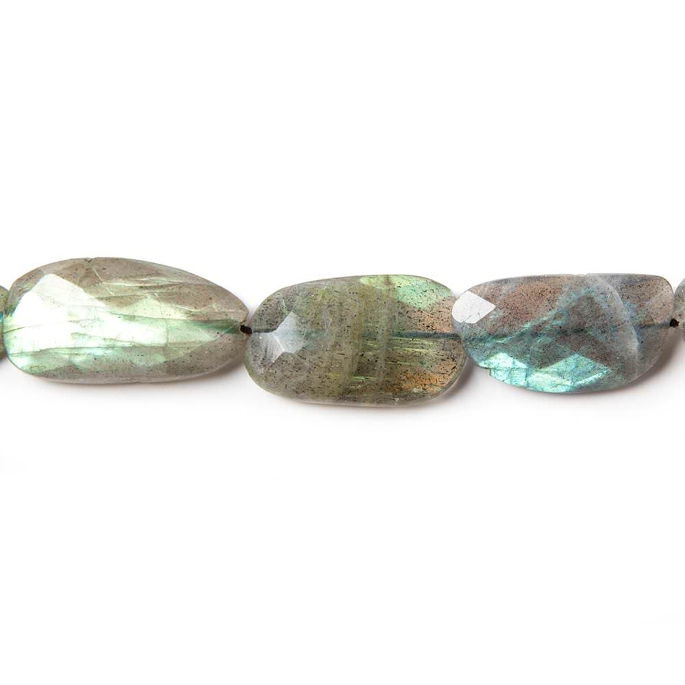 16x14-23x18.8x6.5mm Labradorite straight drill faceted nuggets 10 inch 10 beads - Beadsofcambay.com