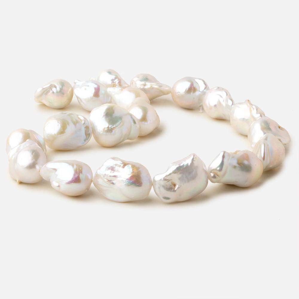 16x17.5-14x23mm Off White Ultra Baroque straight drilled freshwater pearls 15.5 inch 17 pieces AAA - Beadsofcambay.com