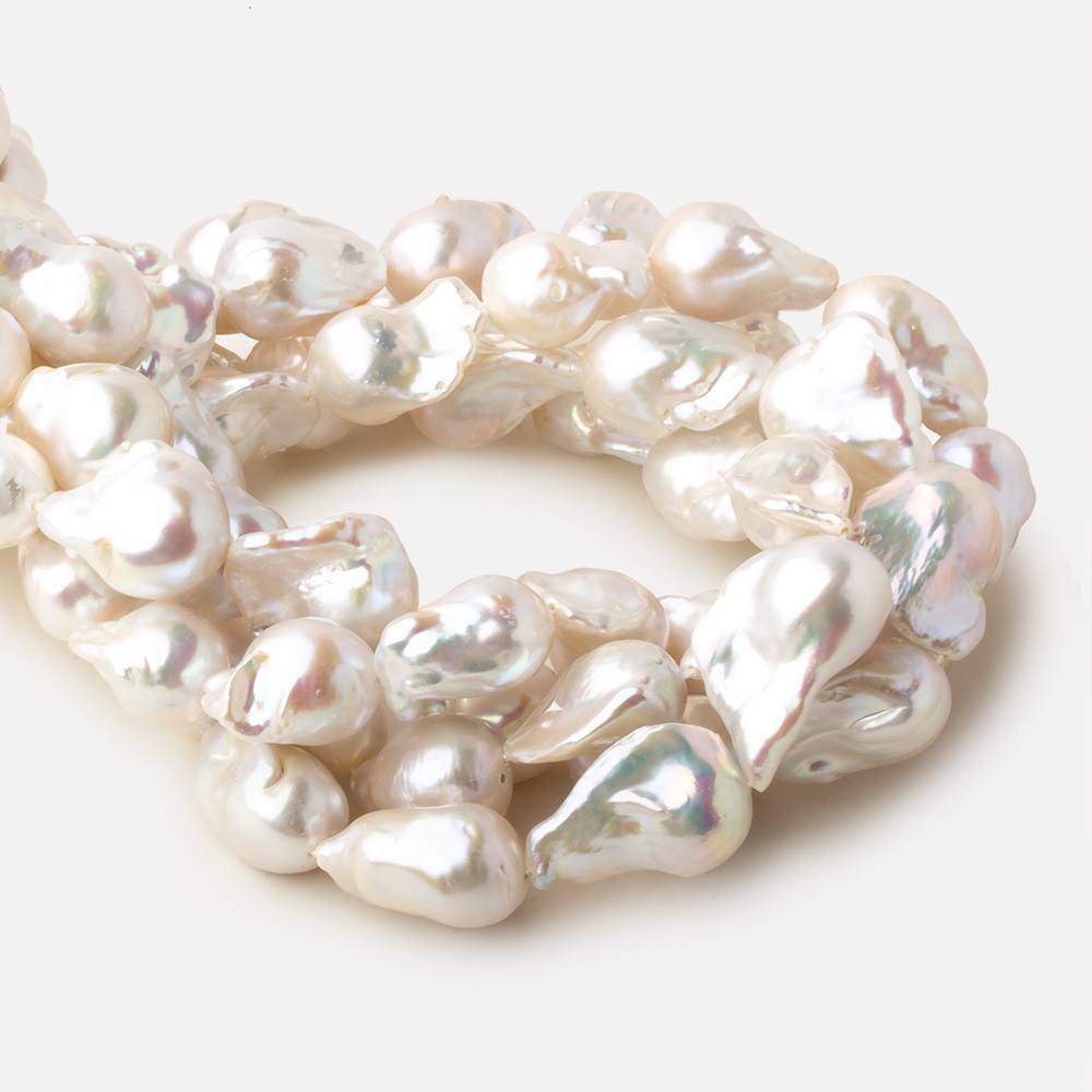 16x17.5-14x23mm Off White Ultra Baroque straight drilled freshwater pearls 15.5 inch 17 pieces AAA - Beadsofcambay.com