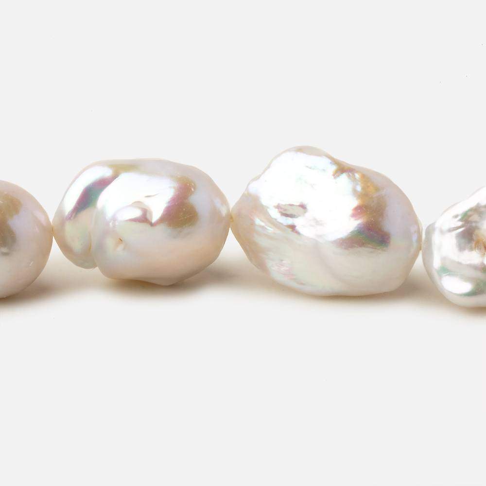 16x17.5-14x23mm Off White Ultra Baroque straight drilled freshwater pearls 15.5 inch 17 pieces AAA - Beadsofcambay.com