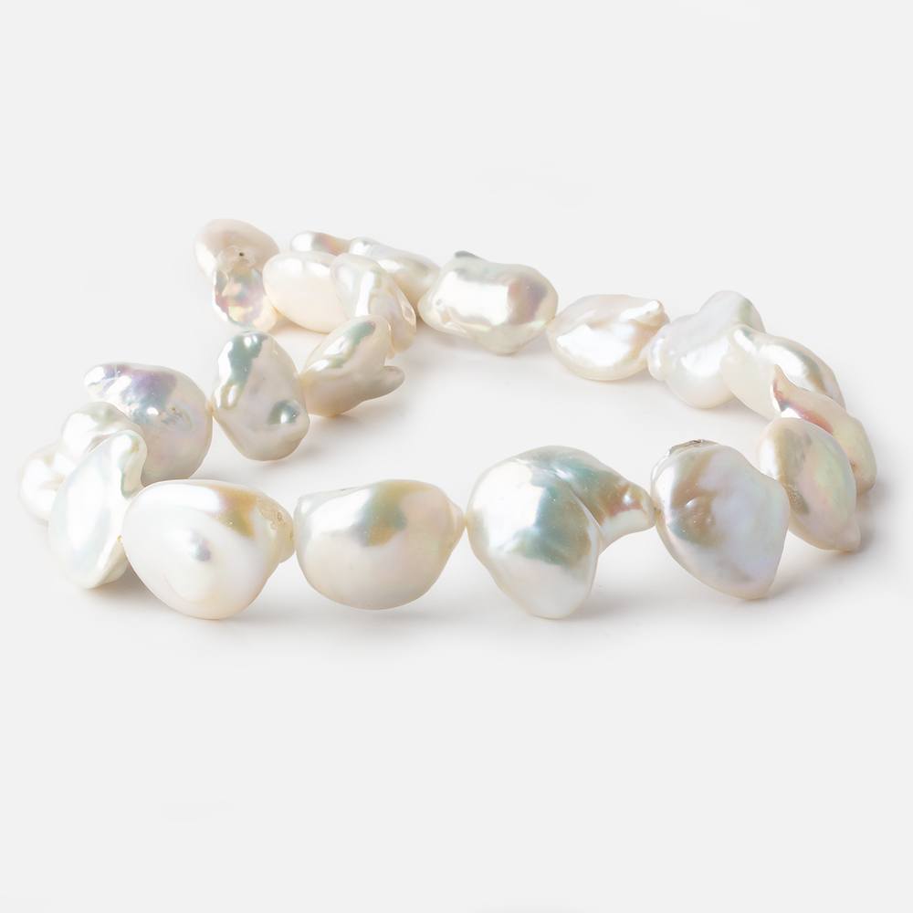16x20-20x22mm Off White Ultra Baroque Freshwater Pearl 16 inch 20 pieces A - Beadsofcambay.com