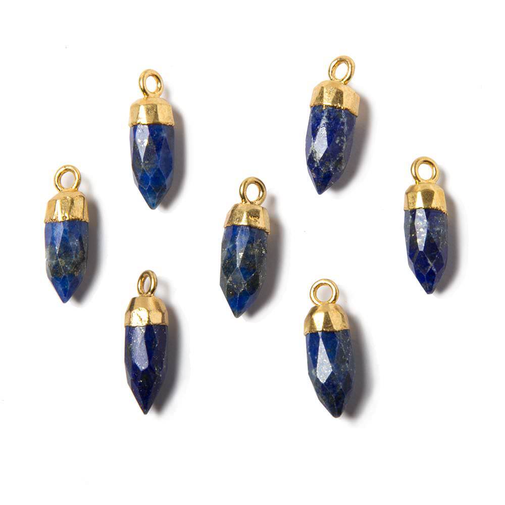 16x5mm Gold Leafed Lapis Lazuli Spike Pendant 1 piece - Beadsofcambay.com