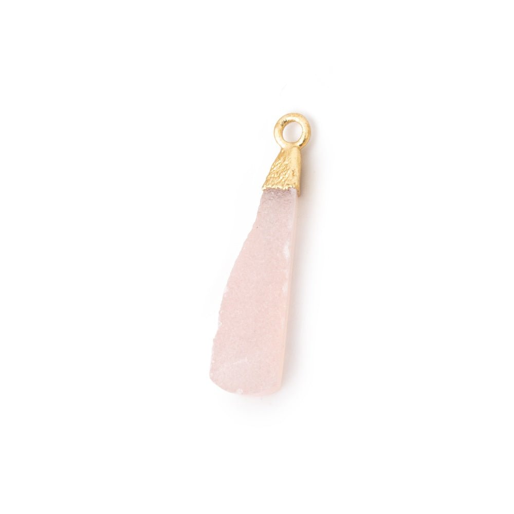 16x6-24x8mm Gold Leafed Pink Drusy Pear Pendant 1 focal piece - Beadsofcambay.com