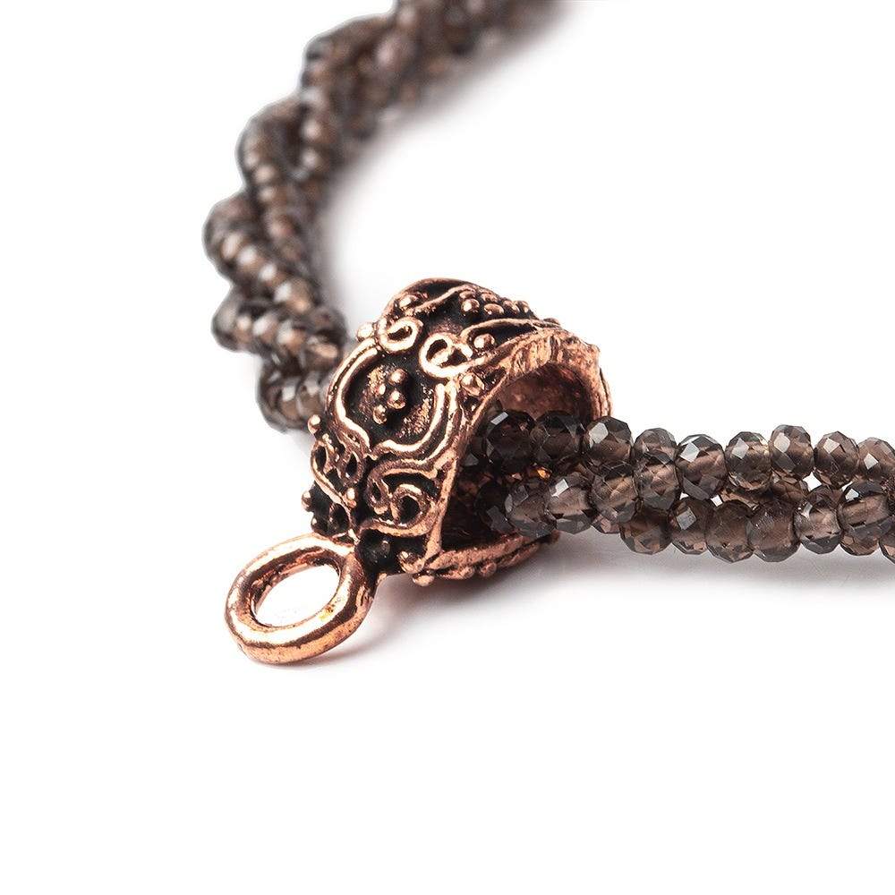 16x6mm Art Nouveau Antiqued Copper Bail Finding 1 piece - Beadsofcambay.com