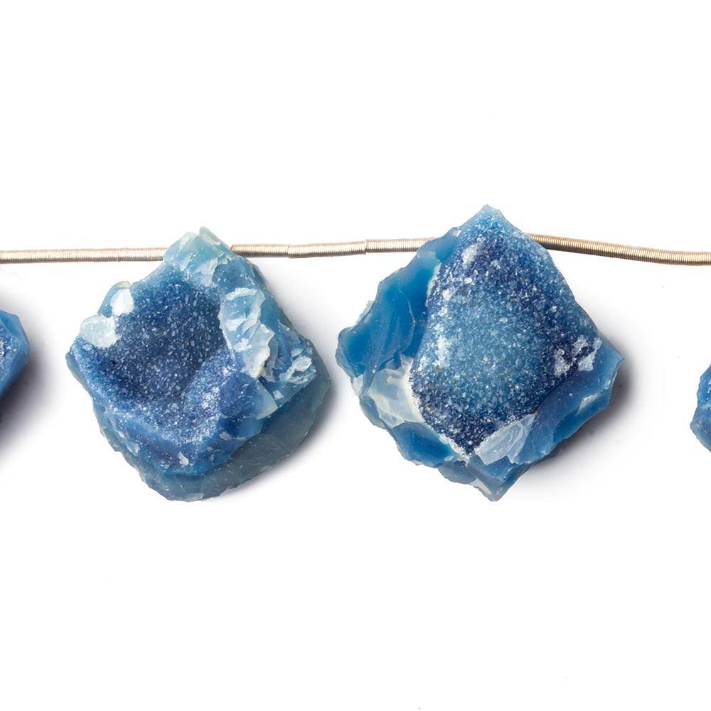 17-20mm Royal Blue Agate Hammer Faceted Drusy Square Beads 7 pieces - Beadsofcambay.com