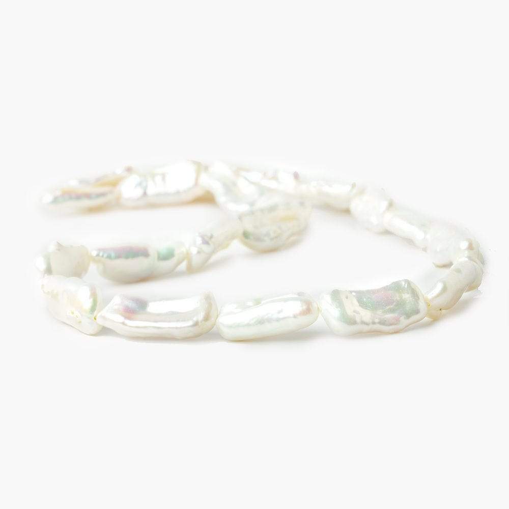 17-21mm Off White Biwa Straight Drill Freshwater Pearls 15 inch 20 pieces - Beadsofcambay.com