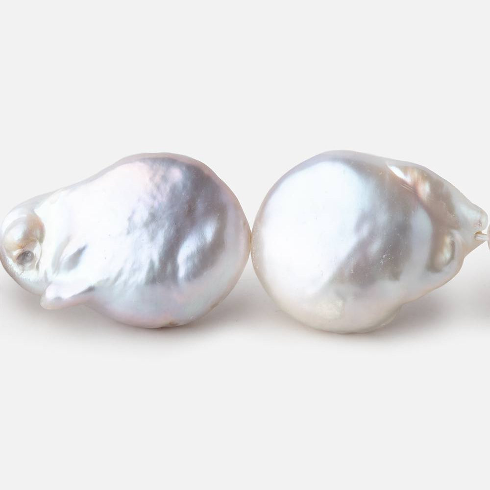 17-22mm Off White Ultra Coin Freshwater Pearl 16 inch 21 pieces - Beadsofcambay.com