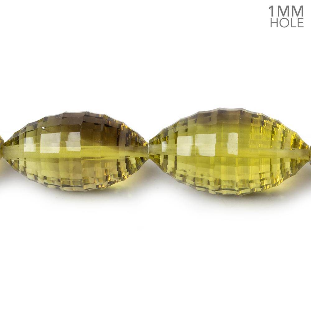 17.5x10.5-26x14.5mm Lemon Quartz Concave Faceted Marquise 17 inch 23 beads AAA - Beadsofcambay.com