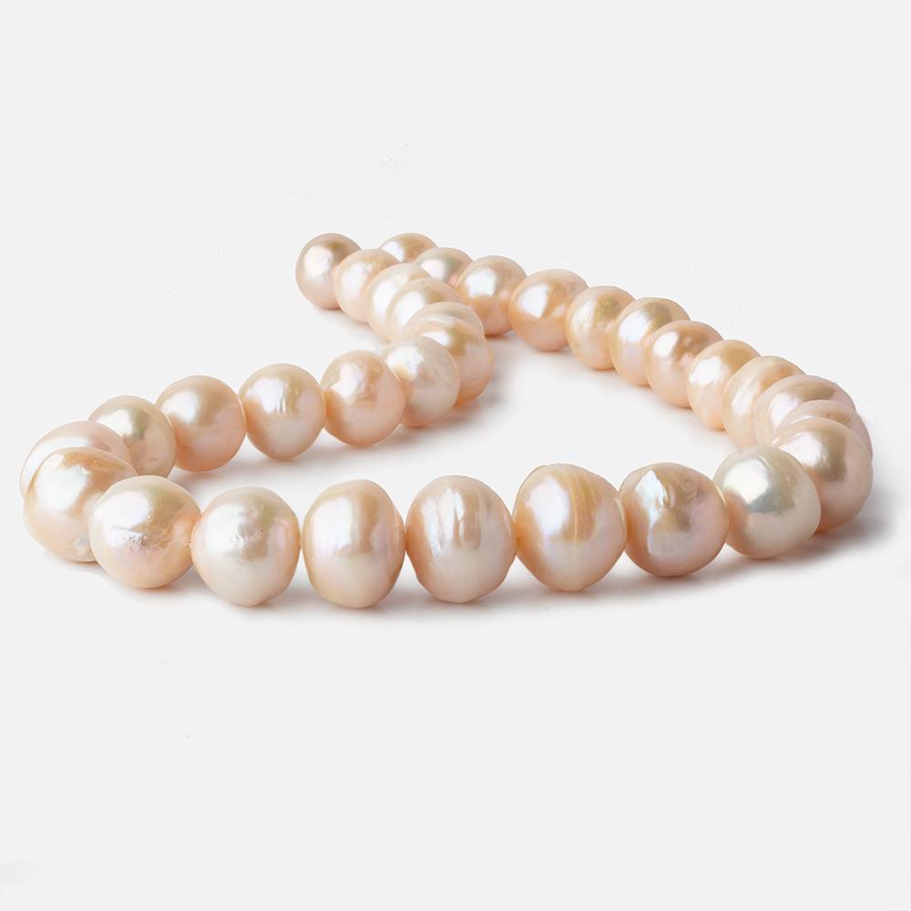 17.5x11-17x15mm Peach Baroque Freshwater Pearl 16 inch 32 pieces - Beadsofcambay.com