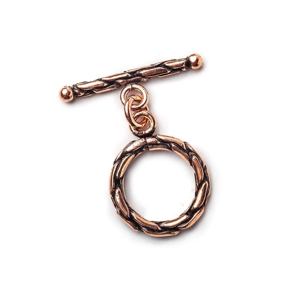 17mm Copper Toggle Woven Design diameter Set of 2 - Beadsofcambay.com