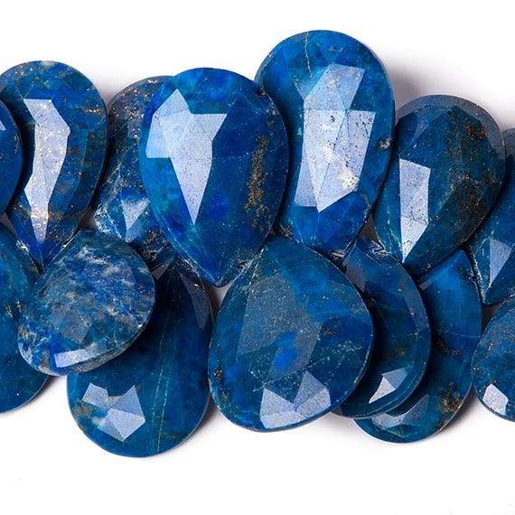 17x12-31x23mm Lapis Lazuli Faceted Pear Beads 7.25 inch 34 pieces - Beadsofcambay.com