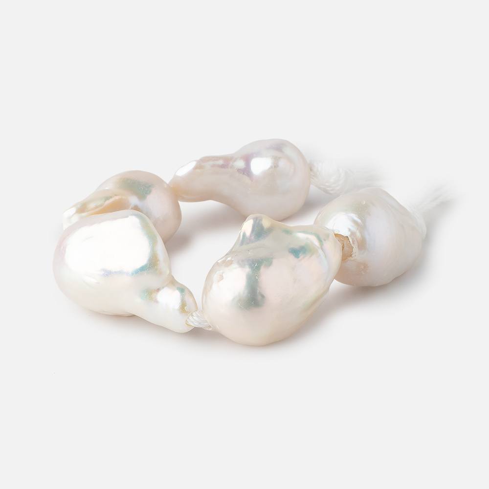 17x13-23x15mm Creamy Off White Ultra Baroque 2.5mm Large Hole Pearls 5 Beads - Beadsofcambay.com