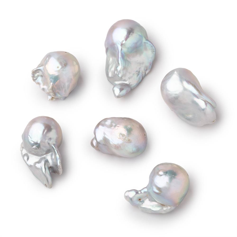 18-23mm Silver Ultra Baroque Focal Beads 1 piece AA - Beadsofcambay.com