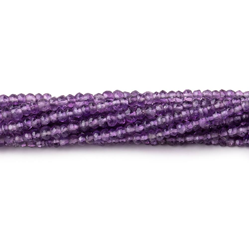 2-3mm Amethyst Faceted Rondelle Beads 13 inch 160 pieces - BeadsofCambay.com