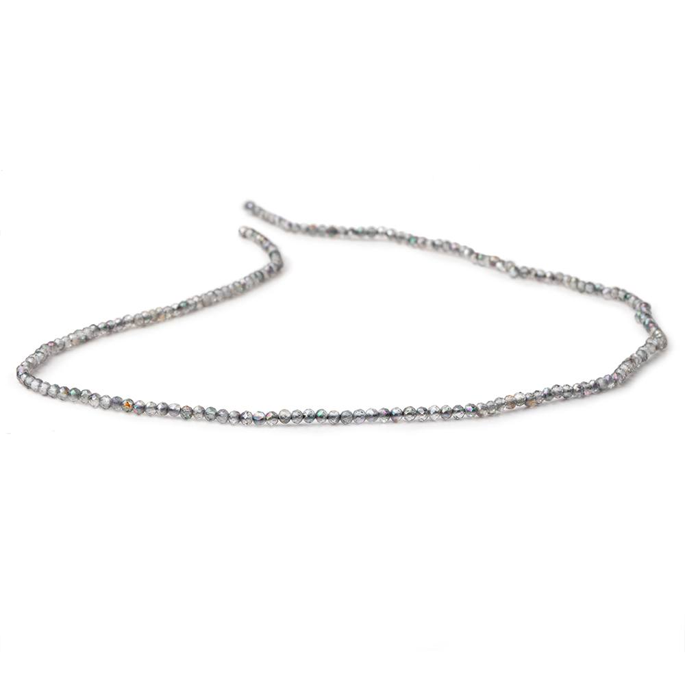 2mm Mystic Platinum Grey Topaz micro faceted rondelle beads 13 inch 180 pieces View 2