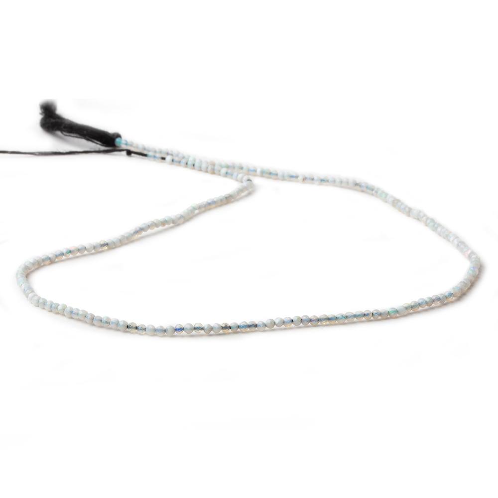 1.8mm Blue Grey Australian Opal faceted round beads 13 inch 180 pieces - Beadsofcambay.com