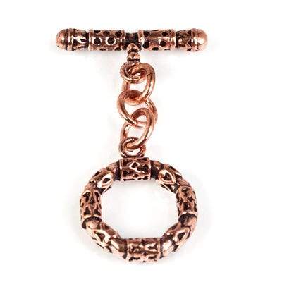 18mm Copper 3-D Round Toggle Set of 2 - Beadsofcambay.com