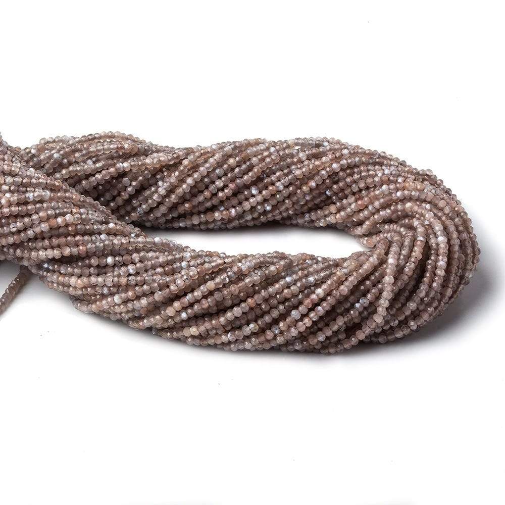 1.8mm Grey and Brown Moonstone Micro Faceted rondelle beads 13 inch 225 pieces AAA - Beadsofcambay.com